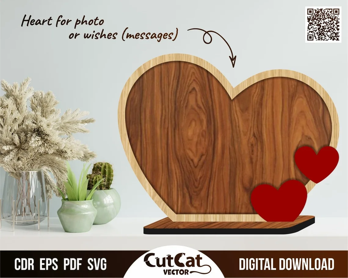 Valentine's Day Heart laser cut file – view 3