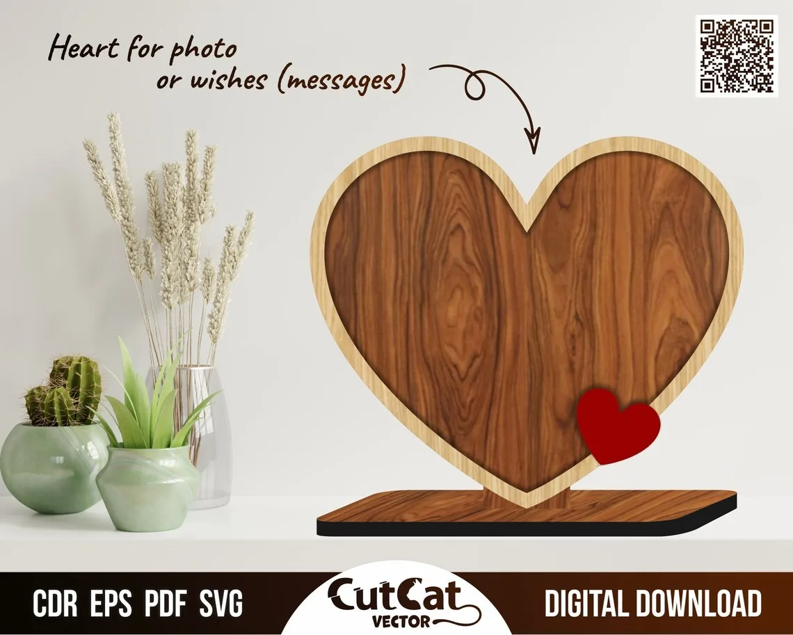 Valentine's Day Heart laser cut file – view 4