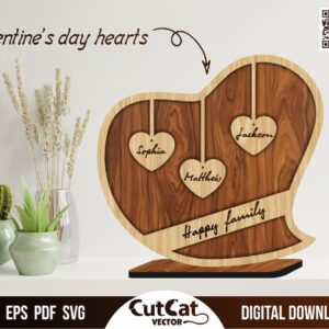 Personalized Valentine Heart laser cut file