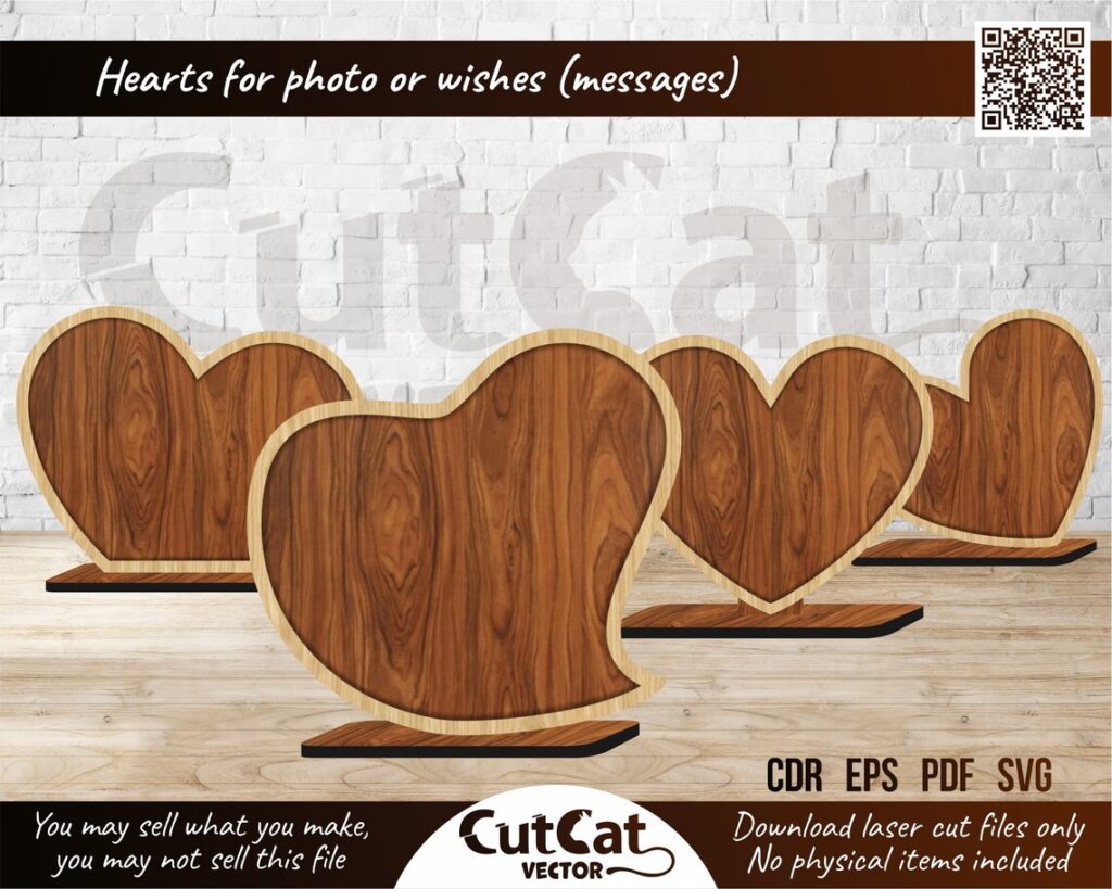 Valentine’s Day Heart SVG – 15 Layered Desk Hearts with Photo Center