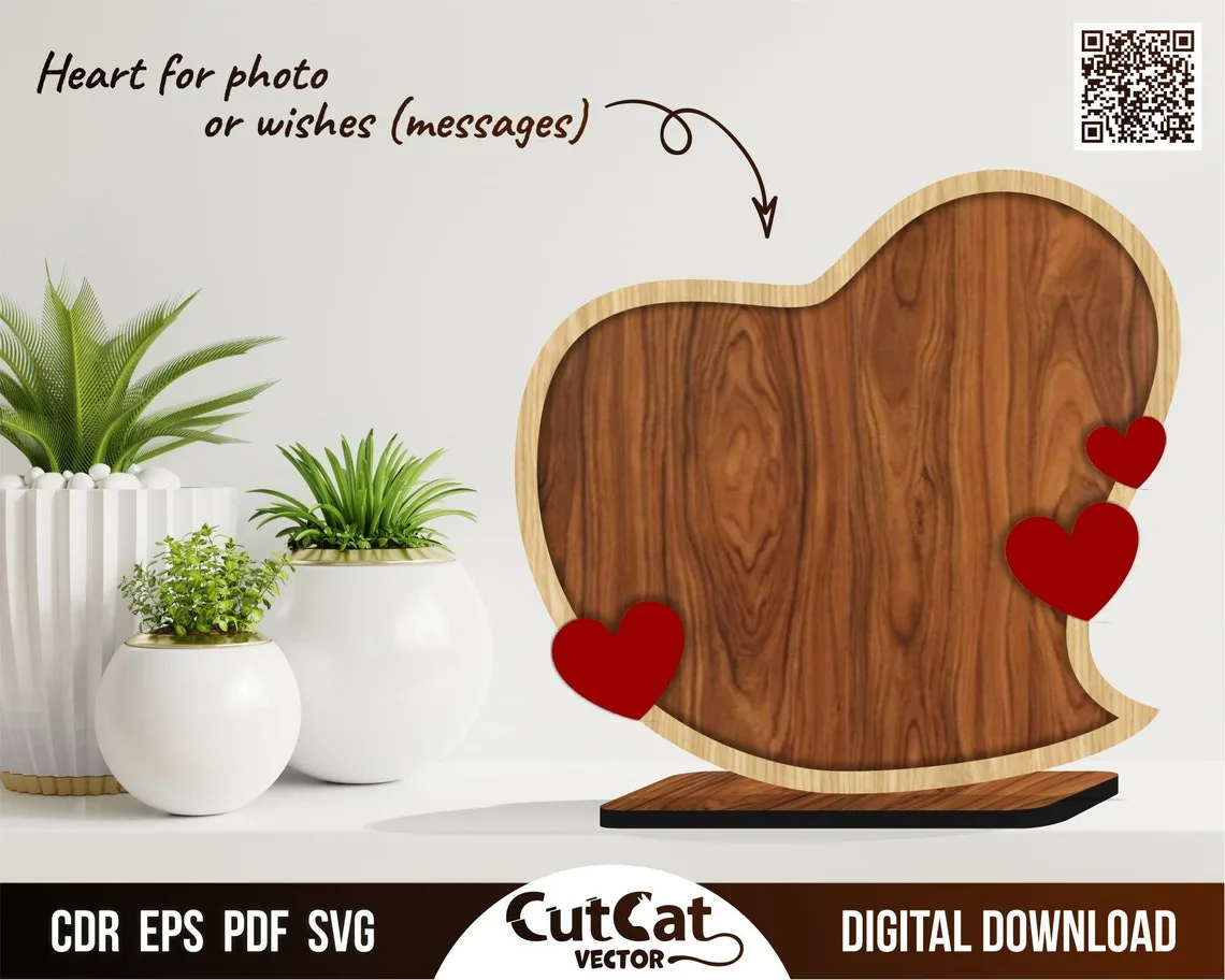 Valentine's Day Heart laser cut file – view 2