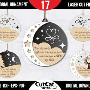 Memorial Christmas Ornament laser cut file
