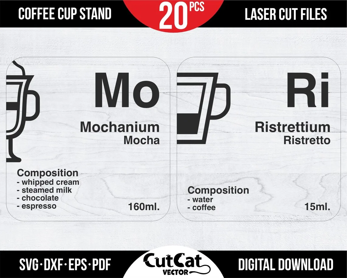 Periodic Table Coffee Coasters laser cut file – view 5