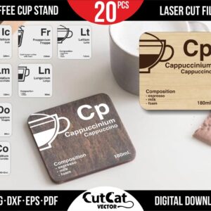 Periodic Table Coffee Coasters laser cut file