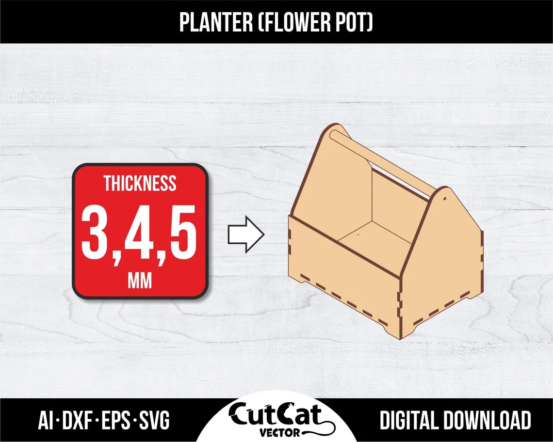 Garden Planter Box laser cut file – view 5