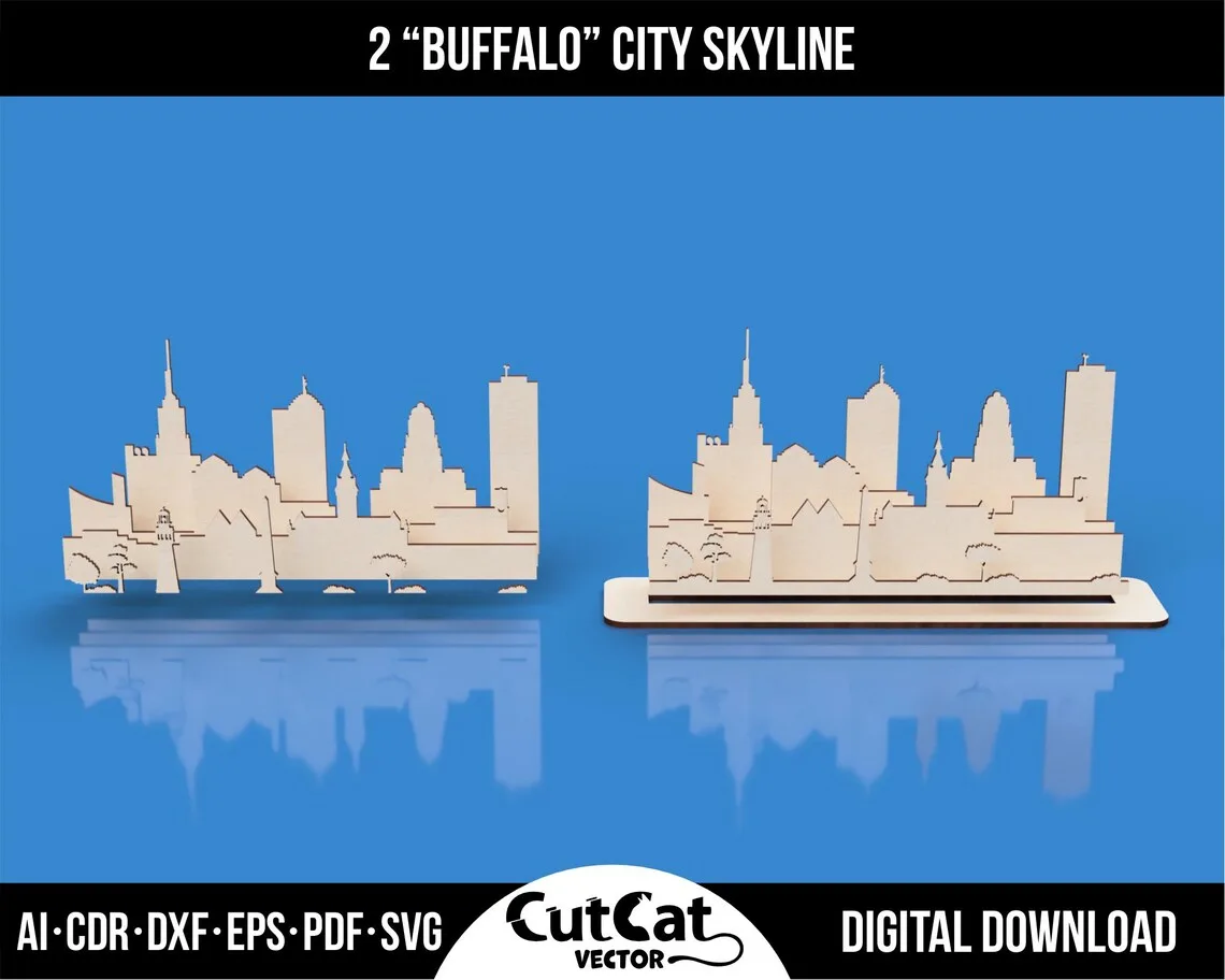 Buffalo NY Skyline laser cut file – view 5