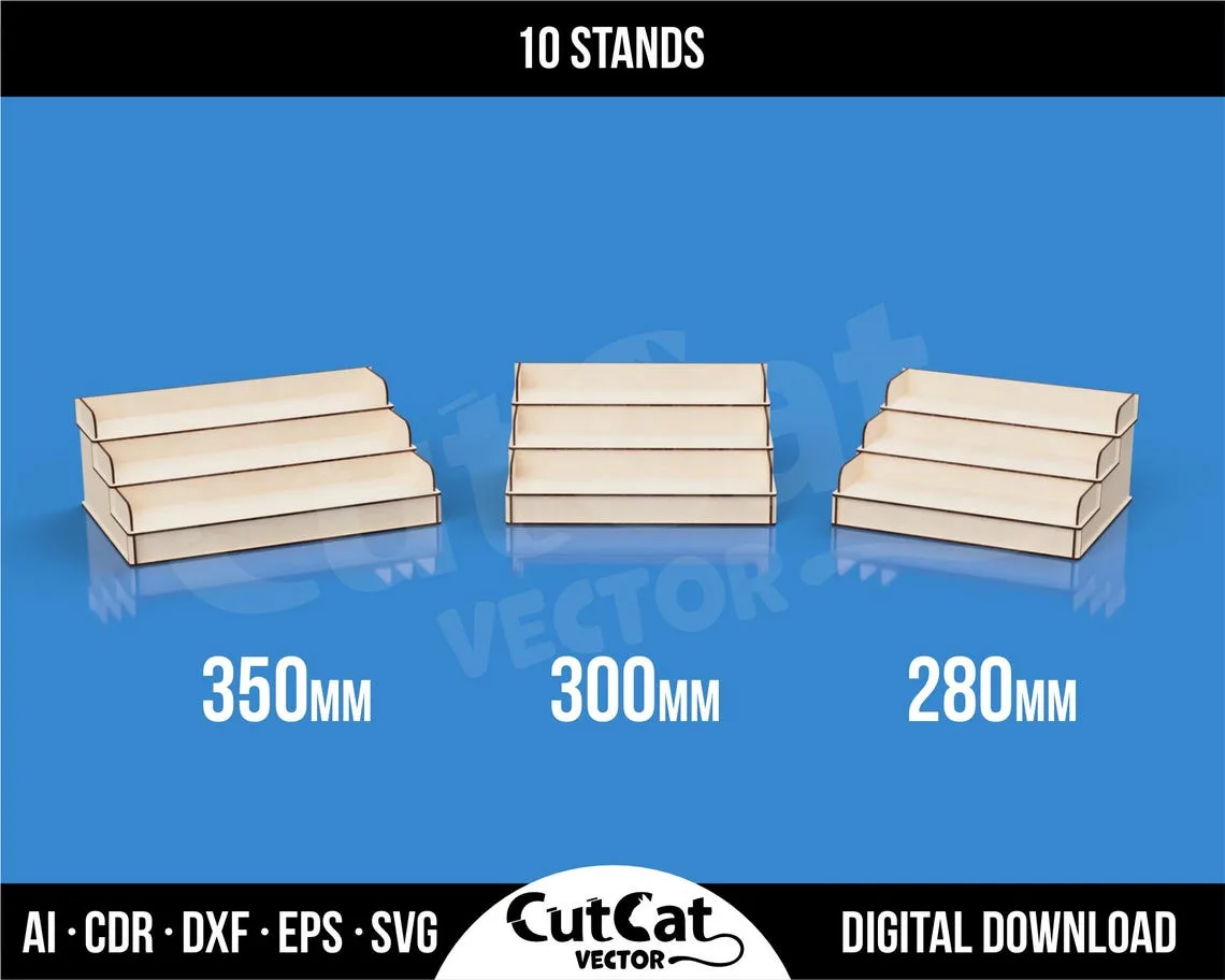 Tiered Display Stand laser cut file – view 5