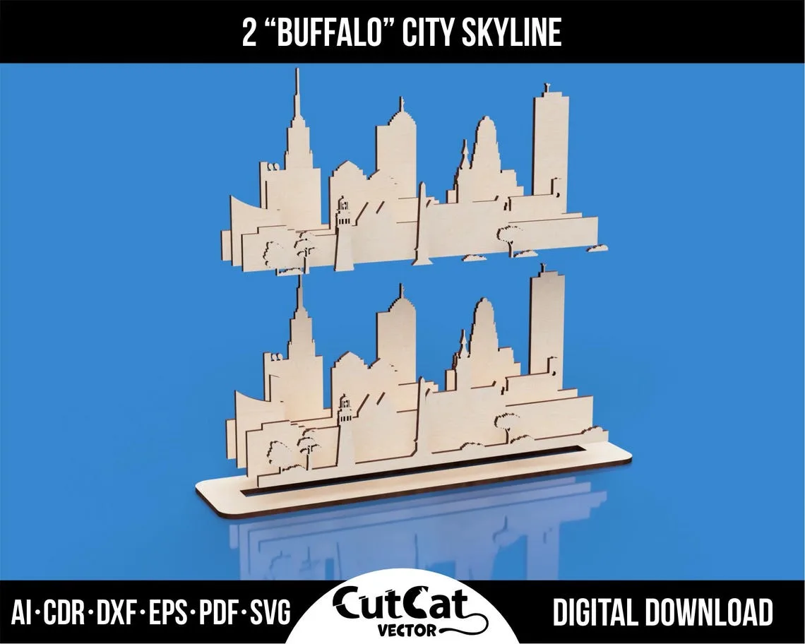 Buffalo NY Skyline laser cut file