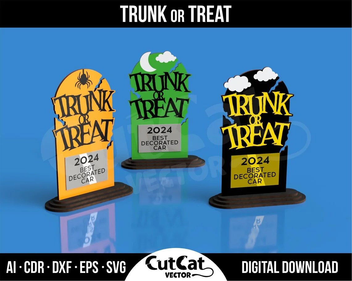 Trunk or Treat Award laser cut file – view 5