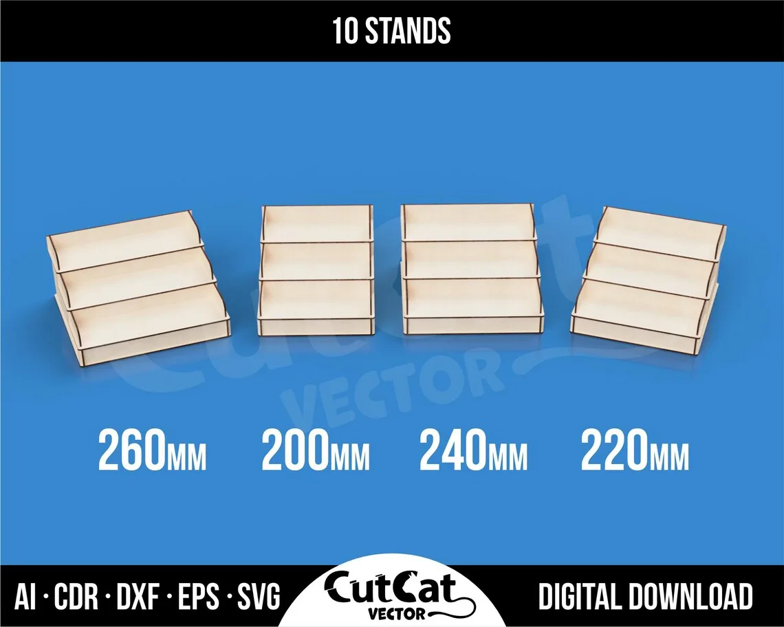 Tiered Display Stand laser cut file – view 4