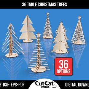 Tabletop Christmas Tree Bundle laser cut file