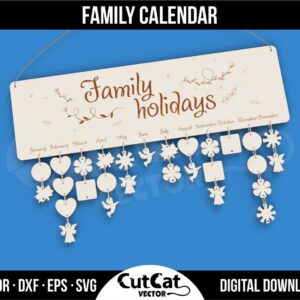 Family Birthday Calendar laser cut file