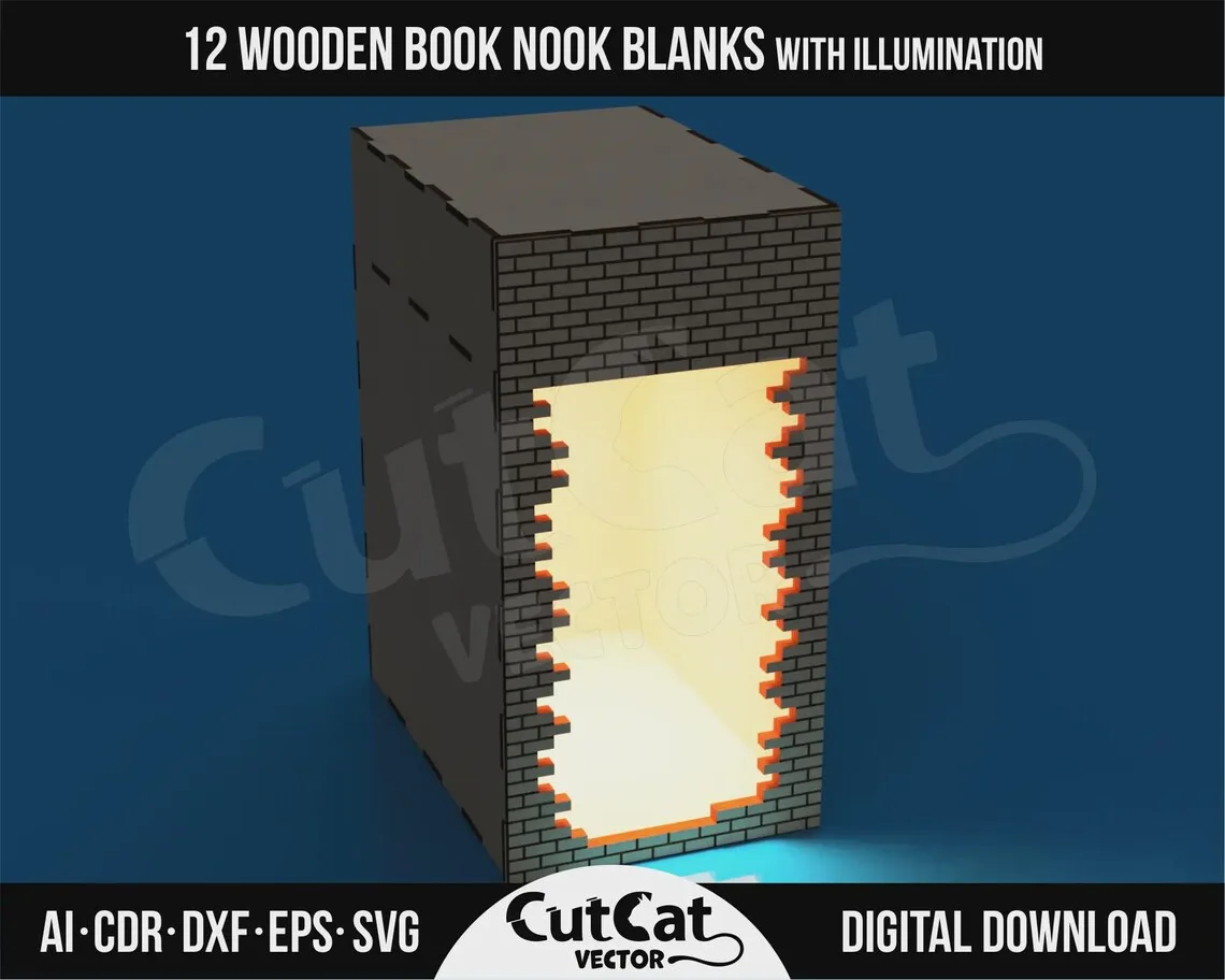 Book Nook laser cut file – view 5
