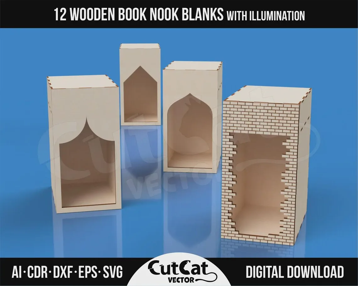 Book Nook laser cut file – view 4
