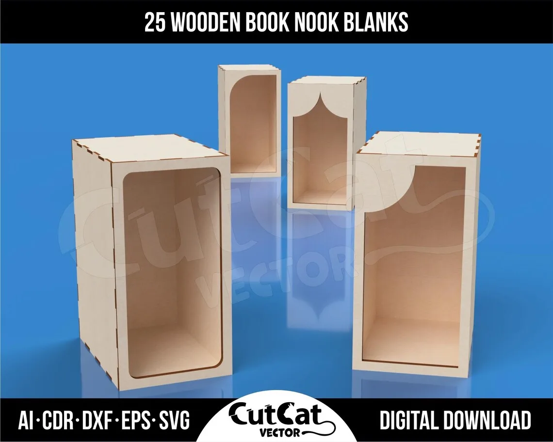 Book Nook Bundle laser cut file – view 2