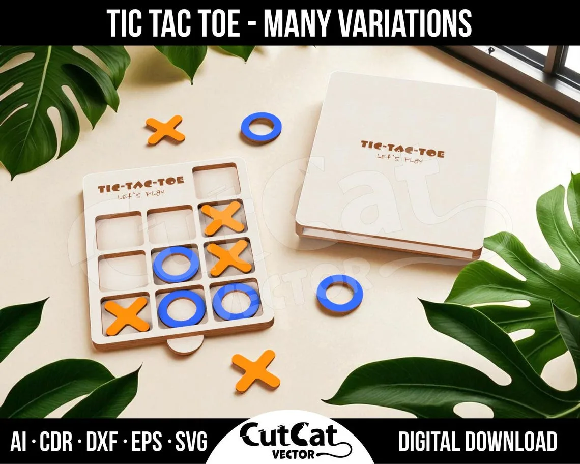 Travel Tic Tac Toe Game laser cut file – view 2