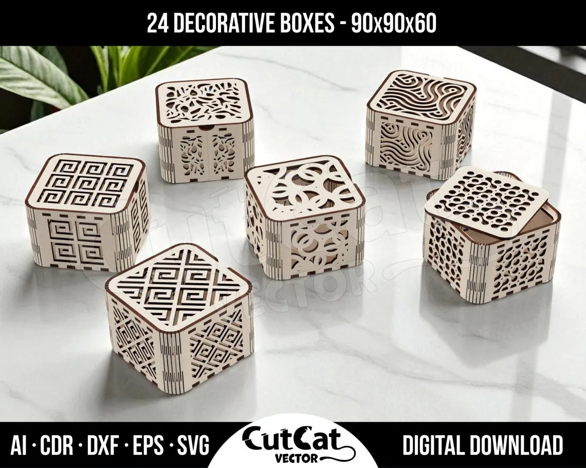 Jewelry Box Set laser cut file – view 4