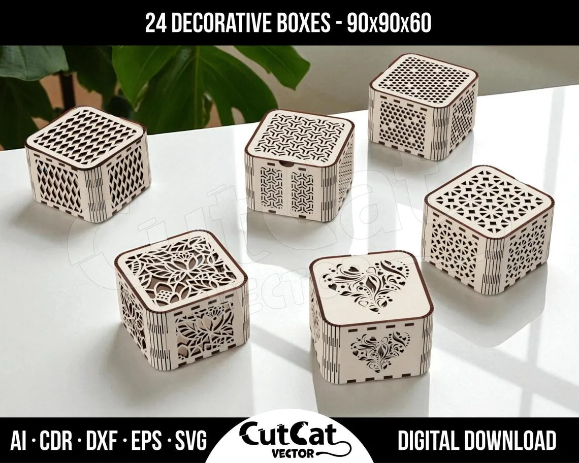 Jewelry Box Set laser cut file – view 2