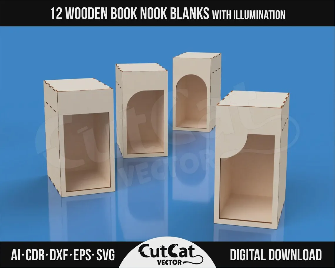 Book Nook laser cut file – view 2