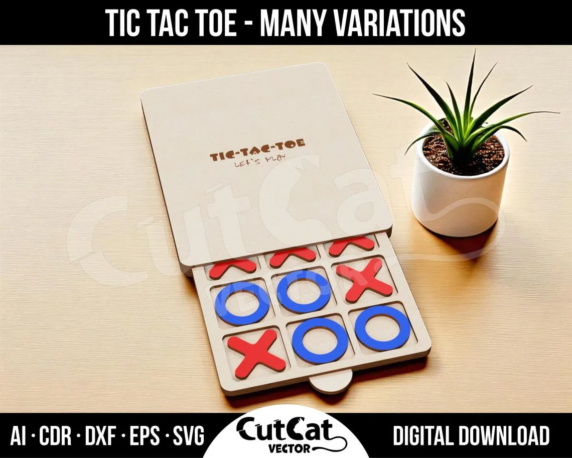 Travel Tic Tac Toe Game laser cut file – view 3