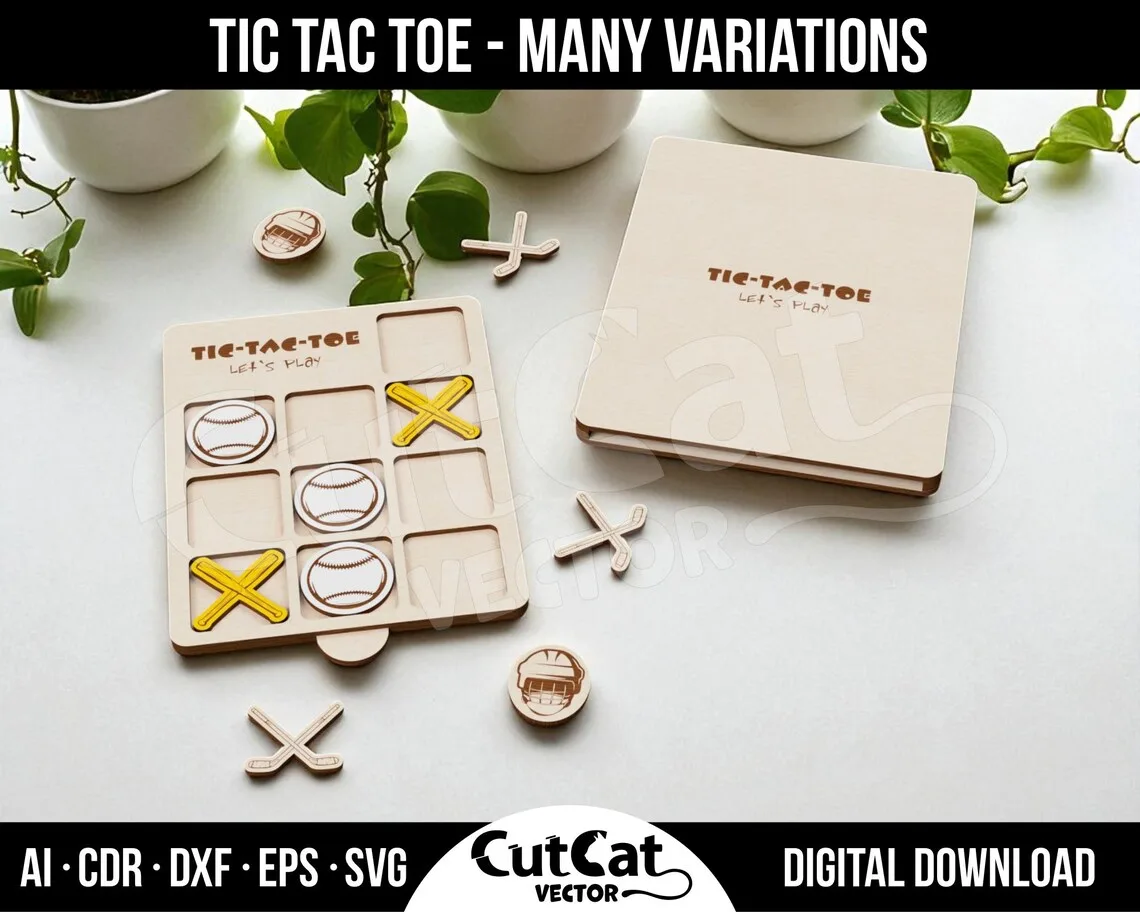Travel Tic Tac Toe Game laser cut file – view 4