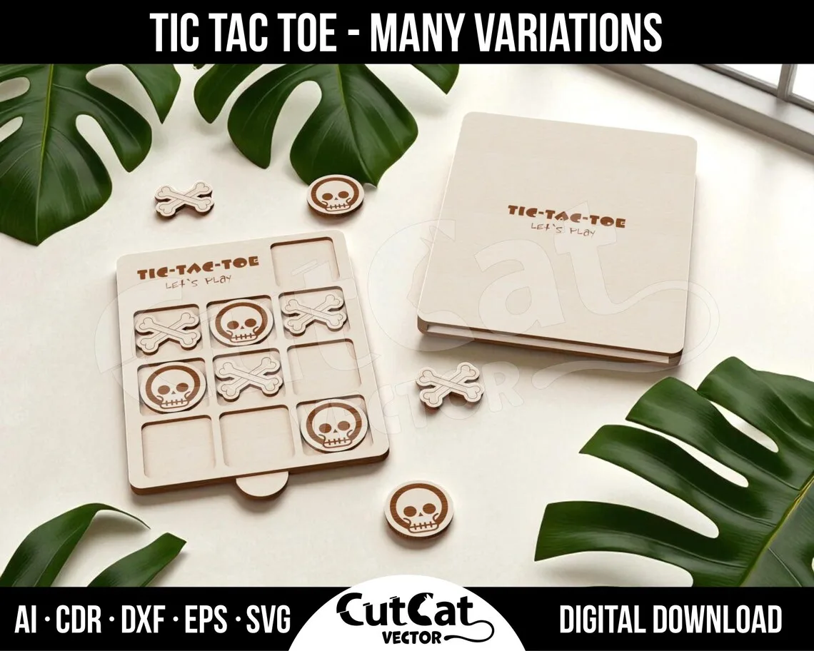 Travel Tic Tac Toe Game laser cut file