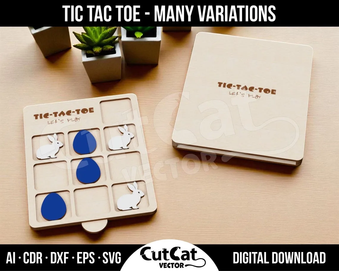 Travel Tic Tac Toe Game laser cut file – view 5