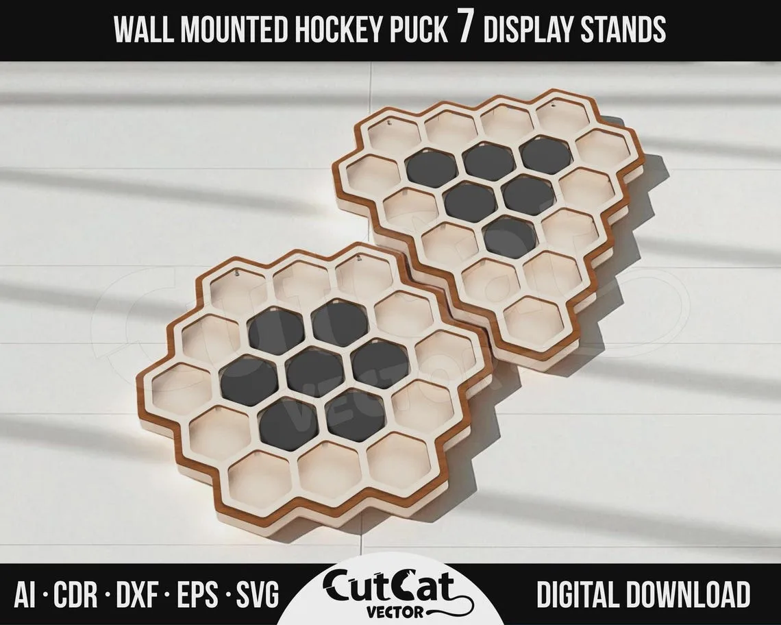 Hockey Puck Display laser cut file – view 5