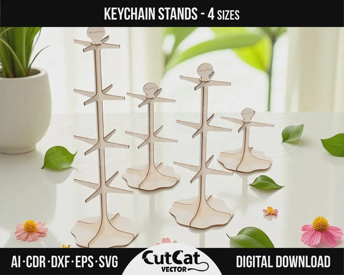 Retail Keychain Display Stand laser cut file