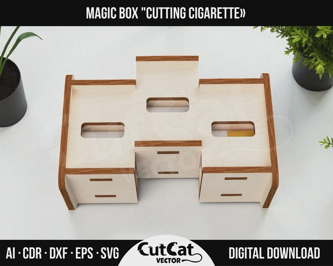 Magic Cutting Illusion Box laser cut file – view 3