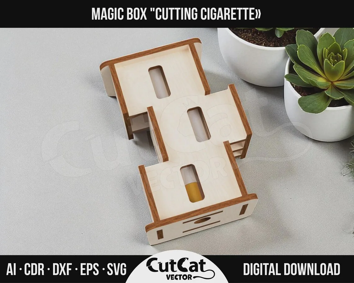 Magic Cutting Illusion Box laser cut file