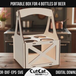 4 Bottle Beer Box laser cut file