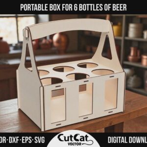 6 Bottle Beer Carrier laser cut file
