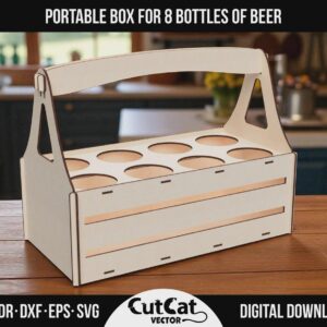 8 Bottle Beer Caddy laser cut file