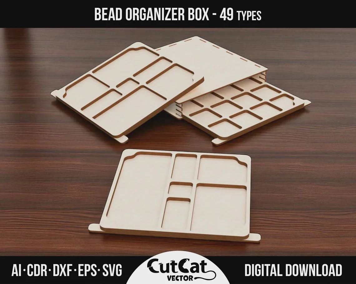 Bead Organizer Box laser cut file – view 4