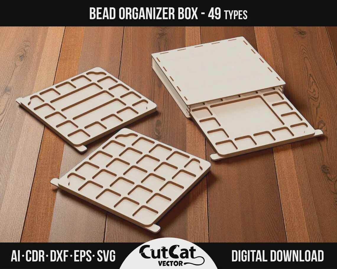 Bead Organizer Box laser cut file – view 2
