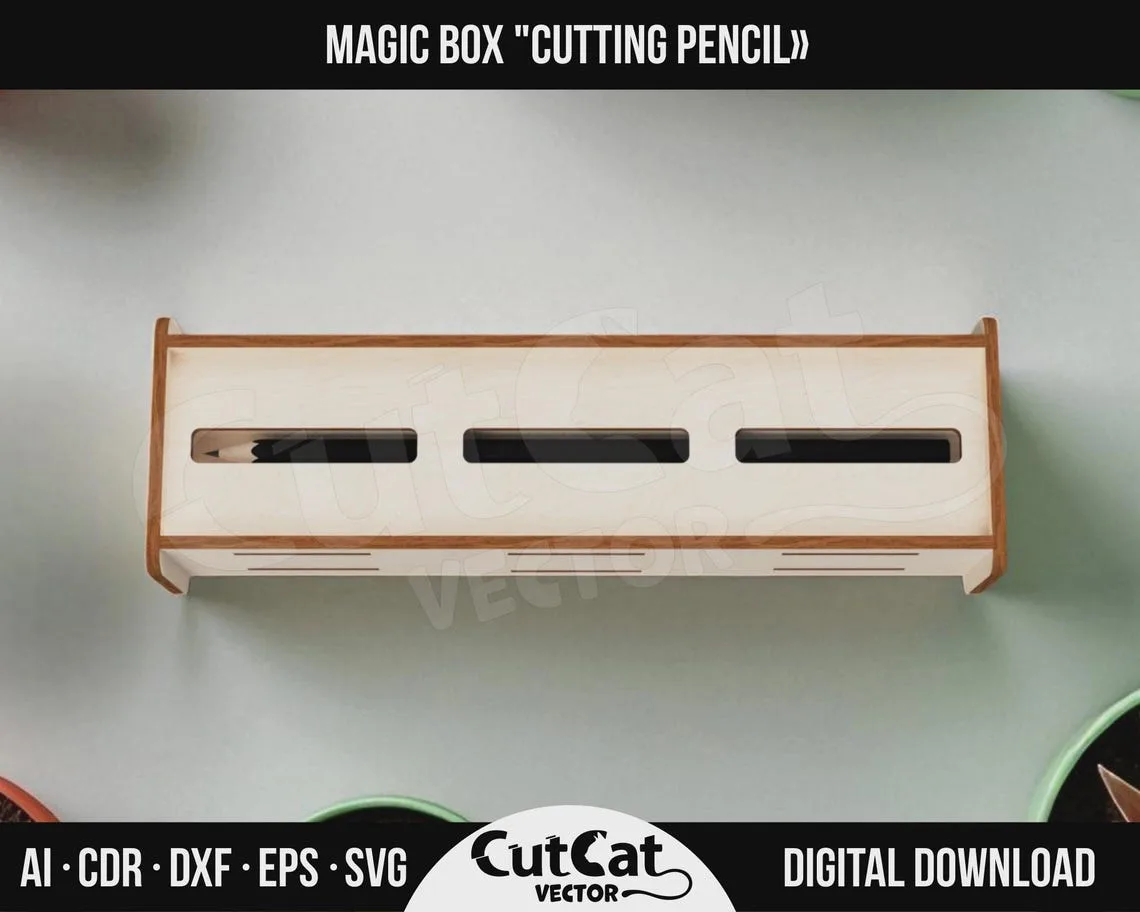 Magic Pencil Box laser cut file – view 4