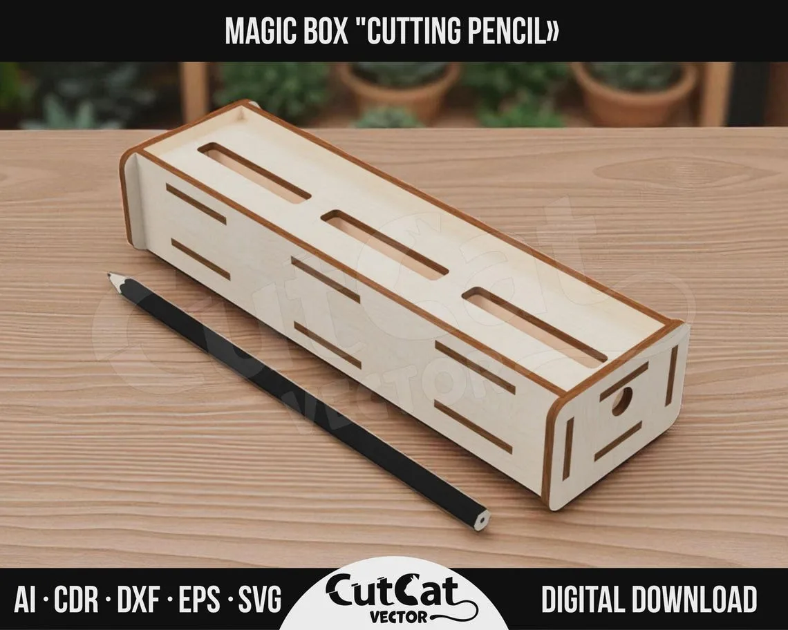 Magic Pencil Box laser cut file – view 2