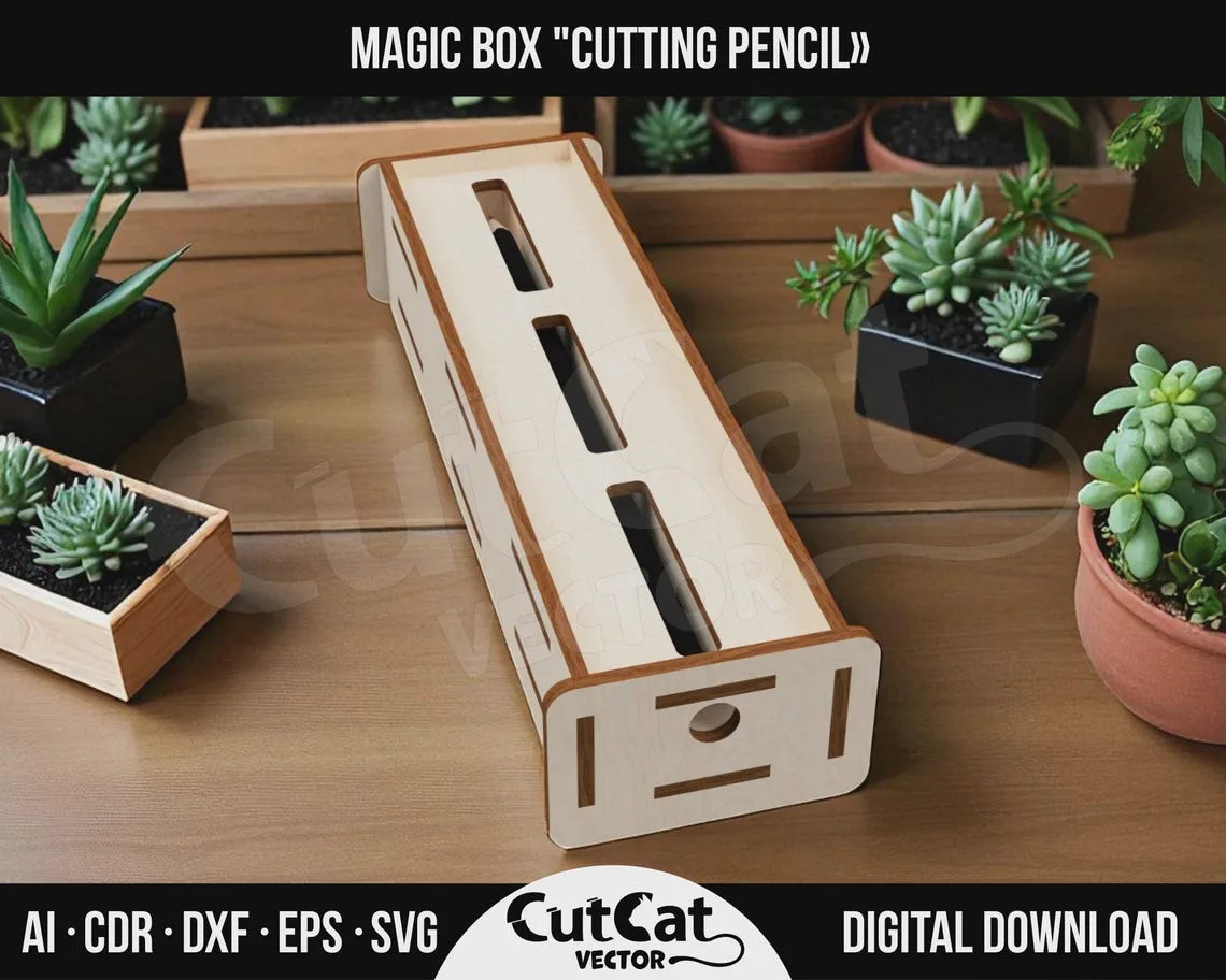 Magic Pencil Box laser cut file – view 5
