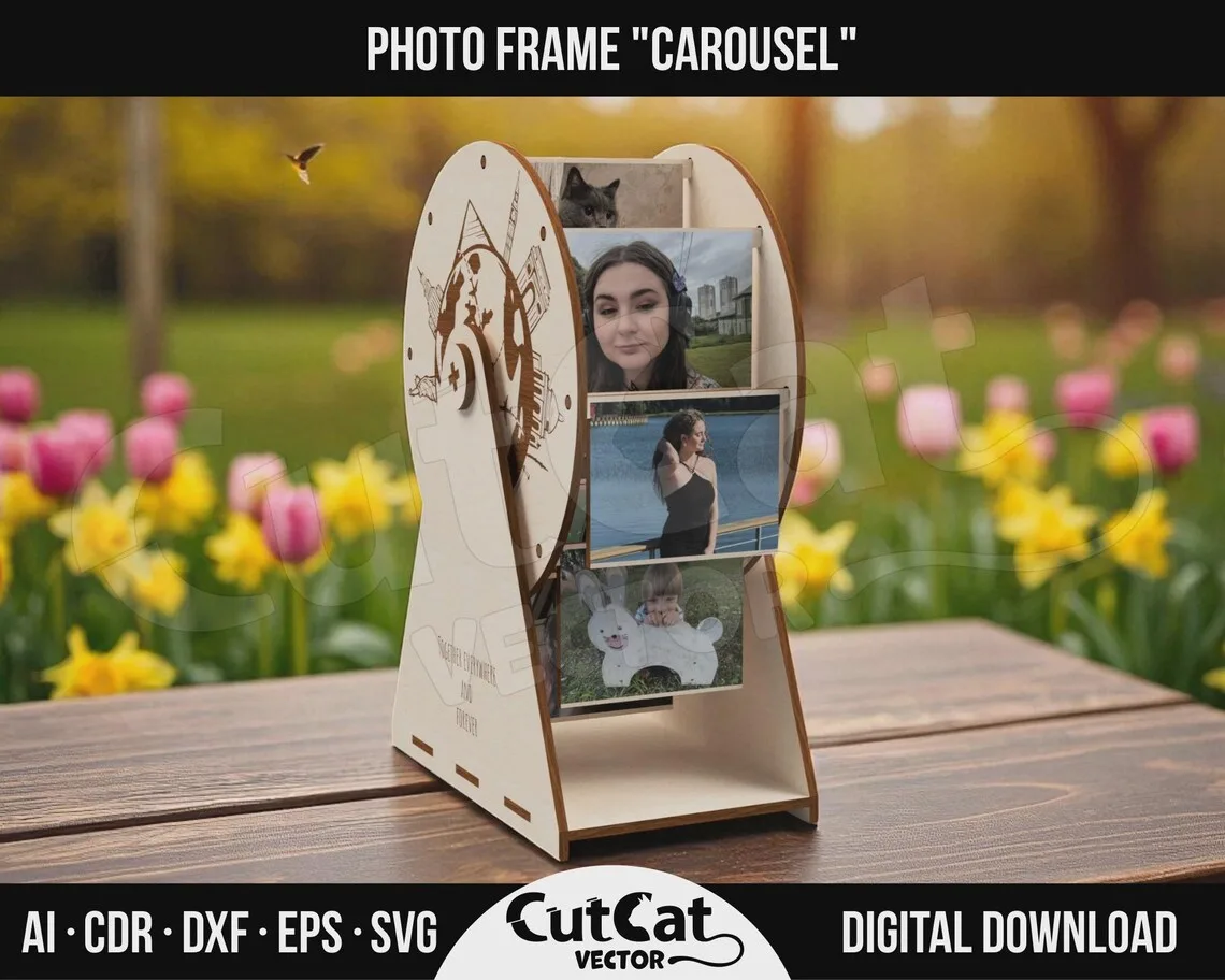 Ferris Wheel Photo Frame laser cut file – view 3