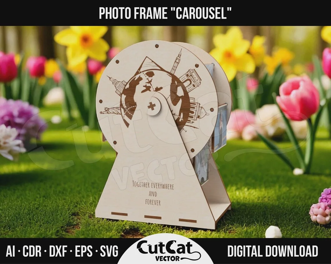 Ferris Wheel Photo Frame laser cut file – view 2
