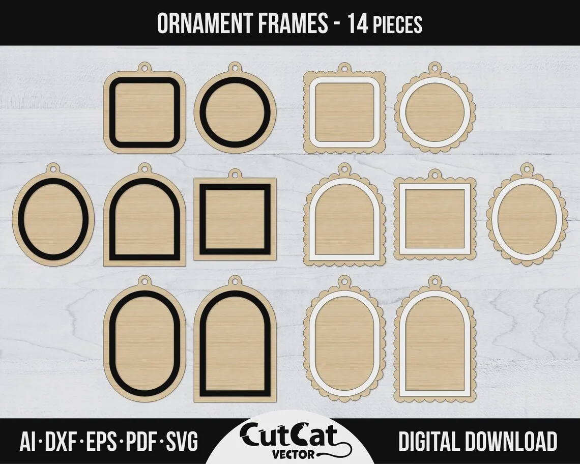 Ornament Frame Bundle laser cut file