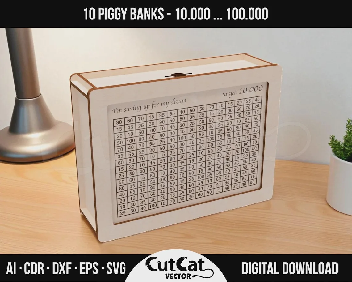Target Piggy Bank laser cut file – view 2