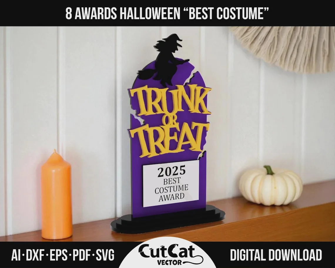 Halloween Best Costume Award laser cut file – view 2