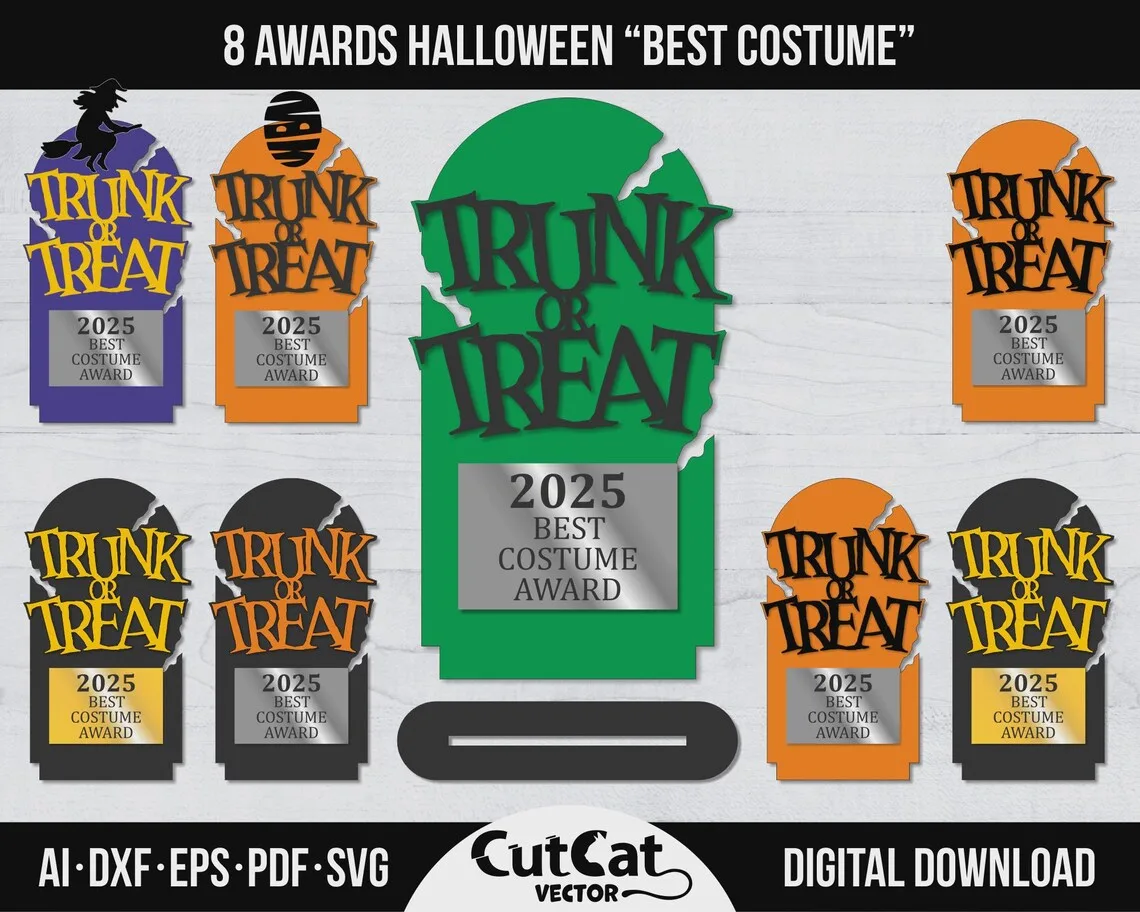 Halloween Best Costume Award laser cut file – view 3