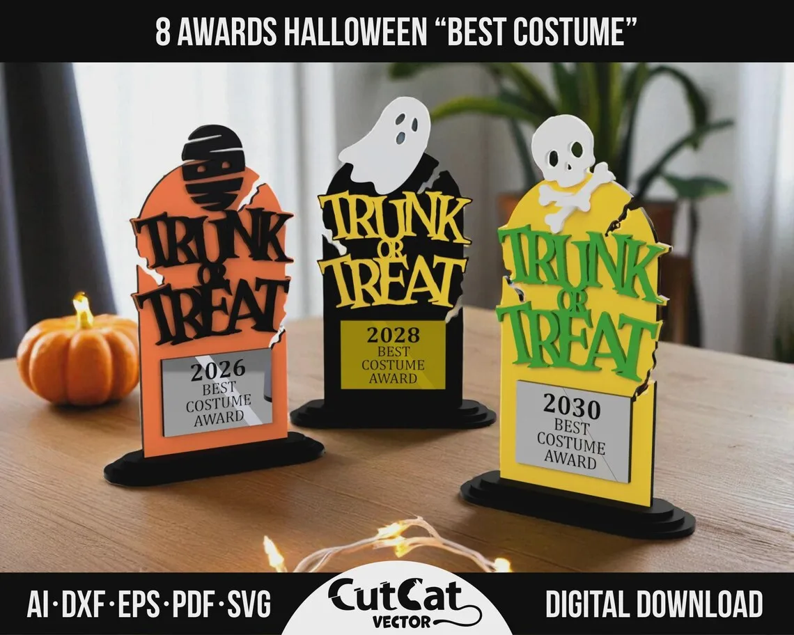 Halloween Best Costume Award laser cut file – view 5