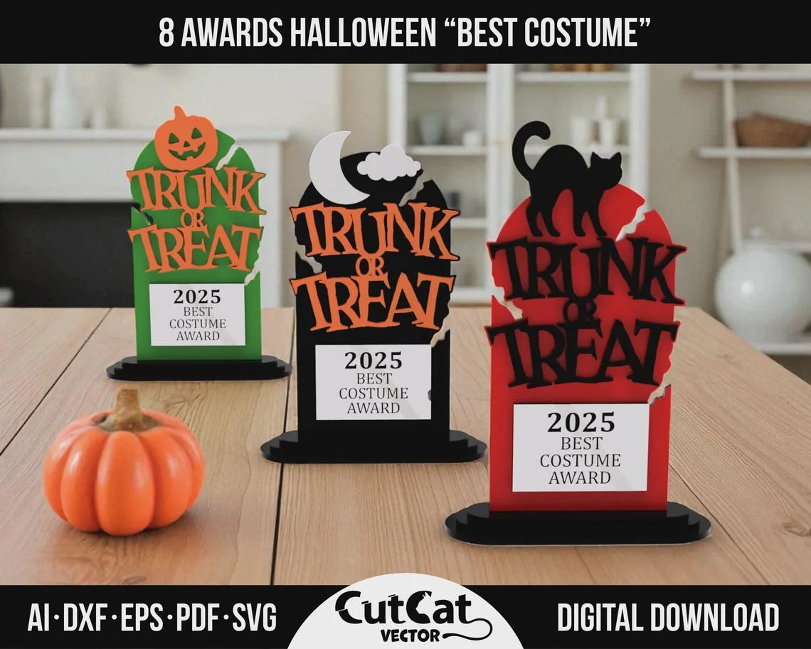 Halloween Best Costume Award laser cut file – view 4