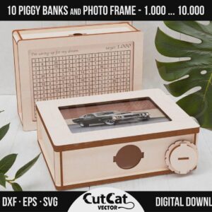 Savings Goal Piggy Bank laser cut file