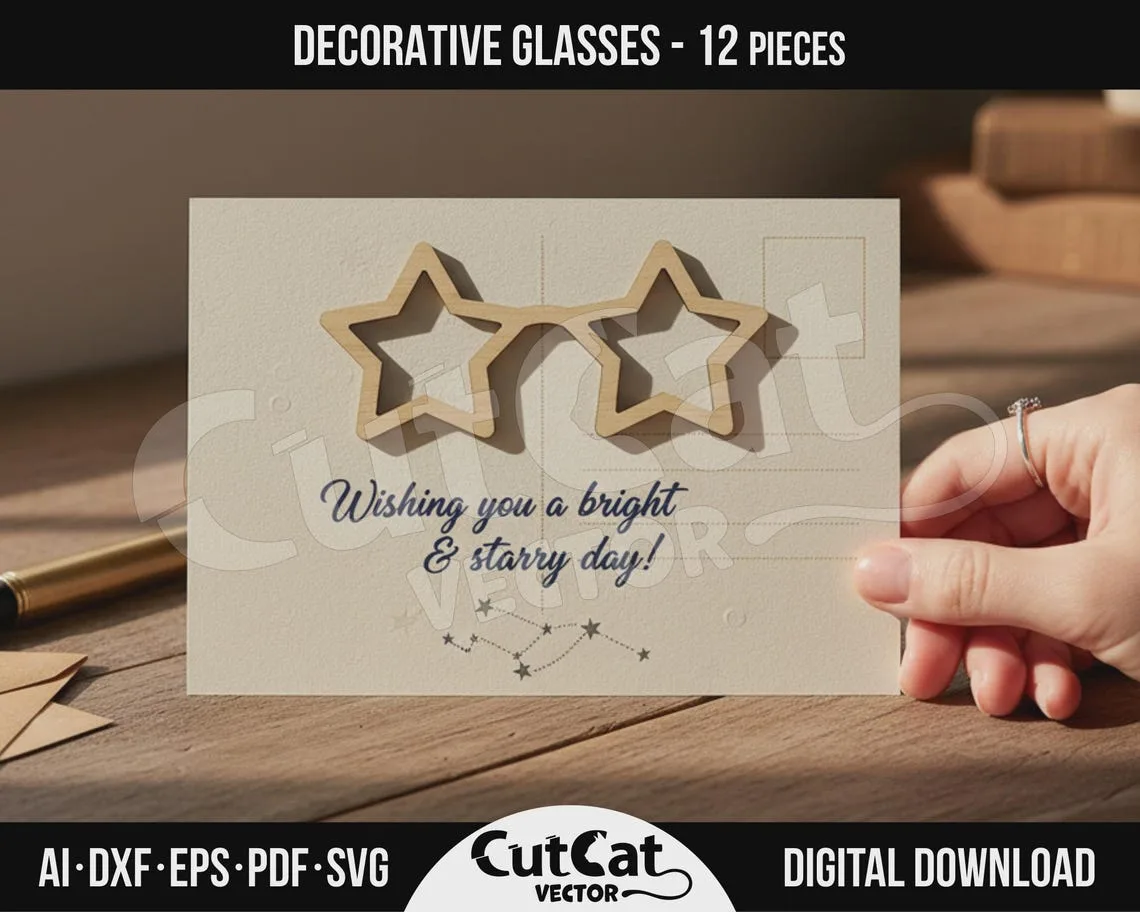 Decorative Eyeglasses laser cut file – view 4