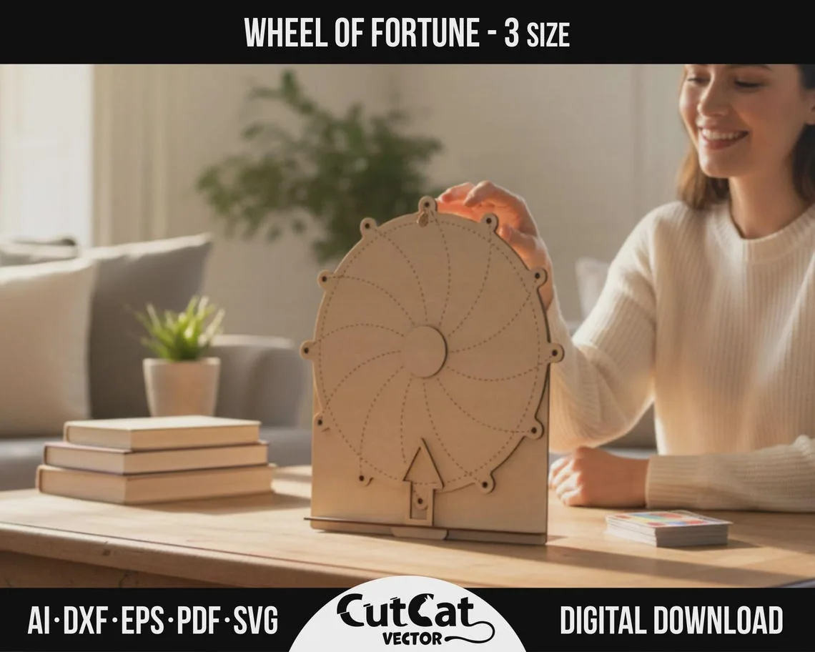 Spinning Prize Wheel laser cut file – view 4